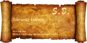 Sárosy Dénes névjegykártya