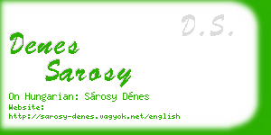 denes sarosy business card