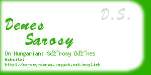 denes sarosy business card